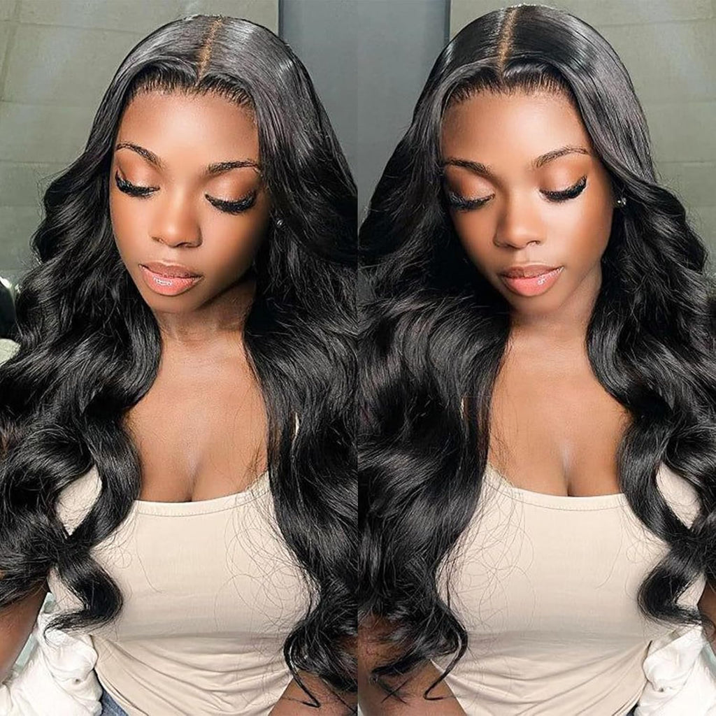 Body Wave Clip Ins Hair Extensions 100% Human Hair Natural Black Color