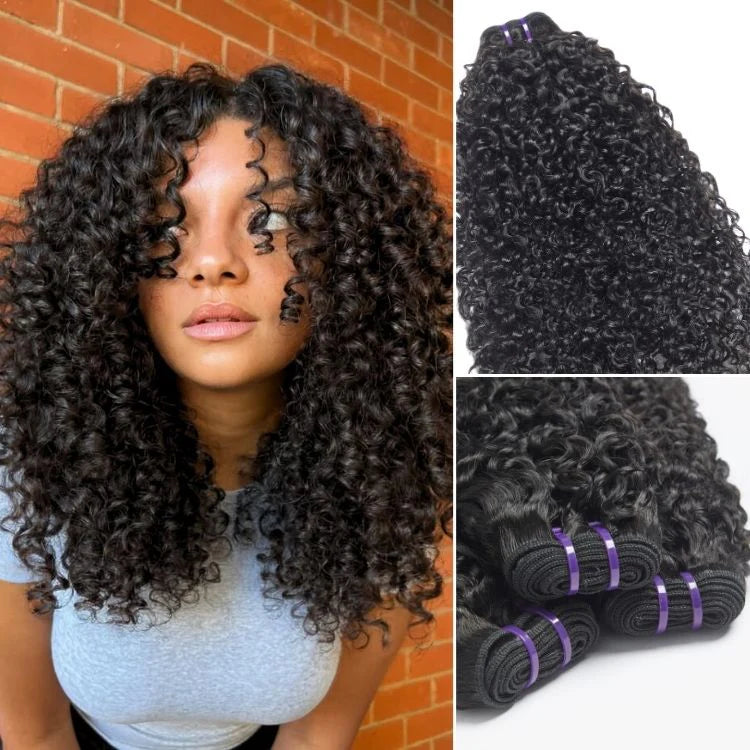 Upgraded Brazilian Hair Afro Kinky Curly 100% Virgin Human Hair Bundles