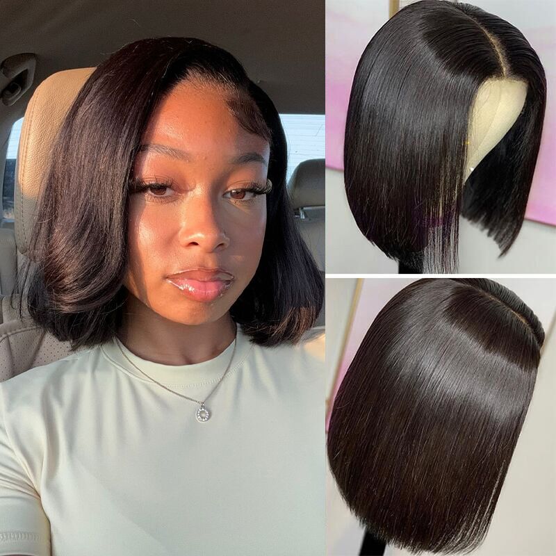 Straight Wear Go Glueless Bob Wigs Pre Cut HD Lace Closure Wigs