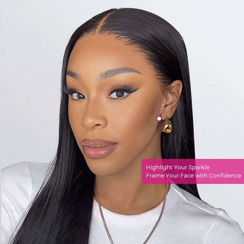 4x4 HD Glueless Lace Front Human Hair Wig Silk Straight Wear and go Wig