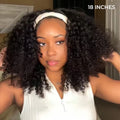 Kinky Curly Headband Wig 180% Density Human Hair Glueless Wig