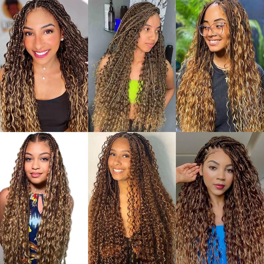 Human Braiding Hair for Boho Braids Highlight Deep Wave Bulk Highlight Color