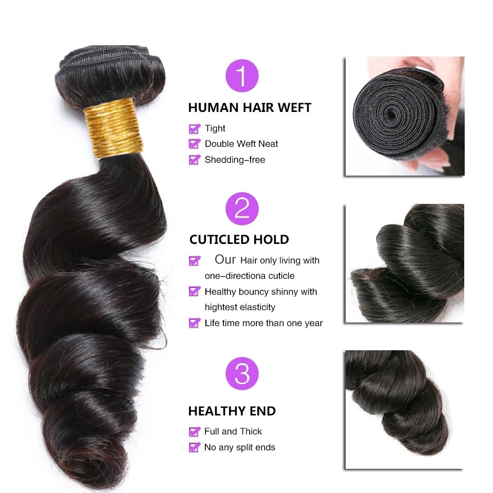 Loose Wave Hair Bundles 10A Grade 100% Human Virgin Hair unprocessed