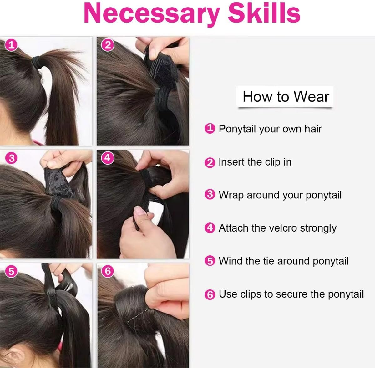 Body Wave Ponytail Clip In 100% Human Hair
