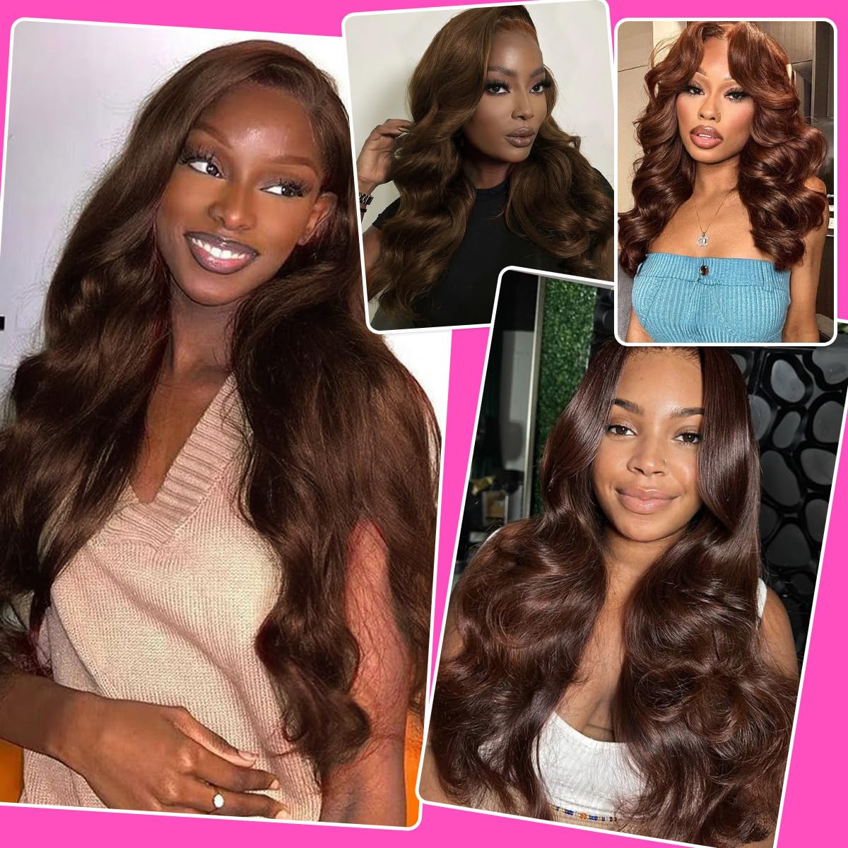 Body Wave Clip Ins Hair Extensions 100% Human Hair Dark Brown