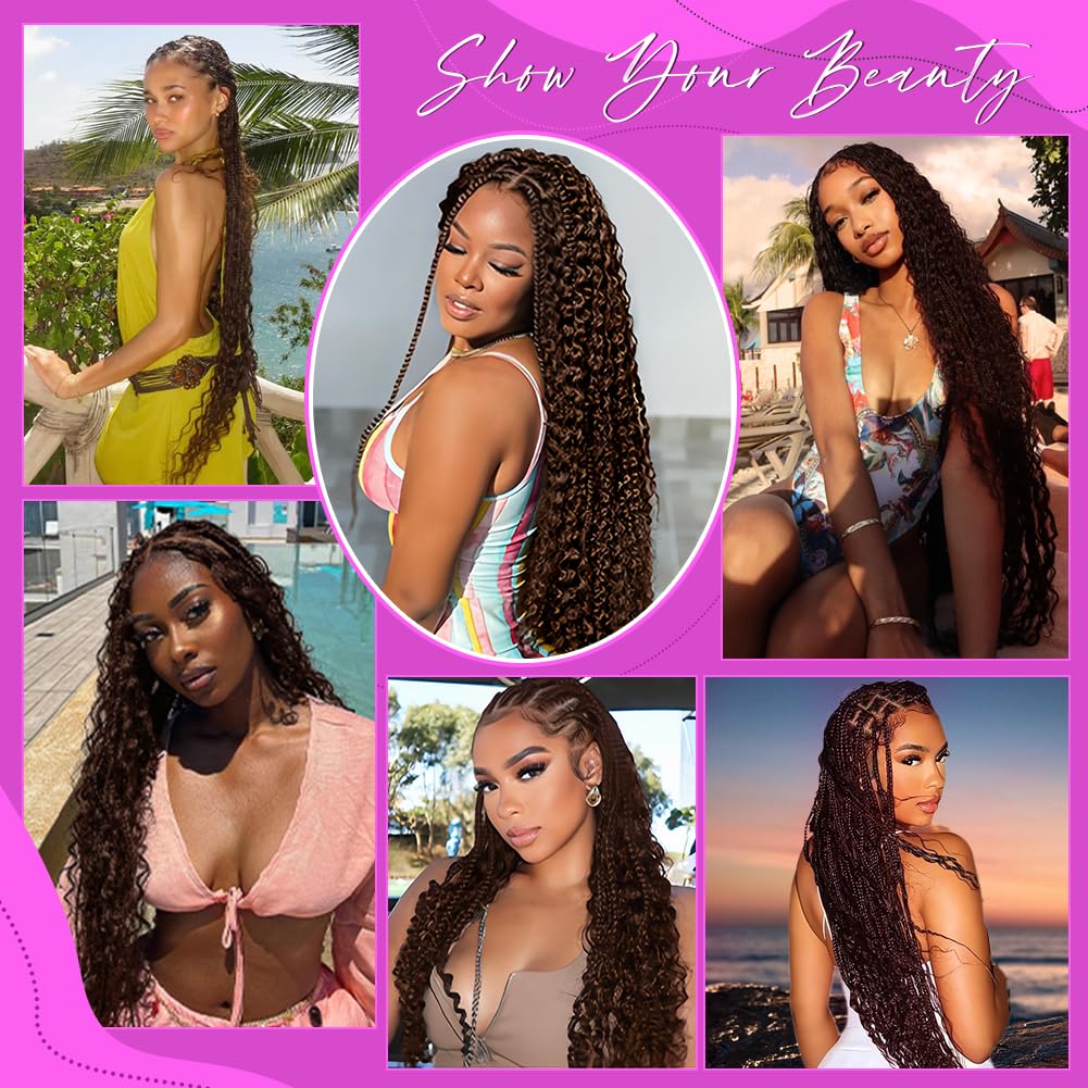 Human Boho Braiding Hair Deep Wave Bulk Boho Hair for Braiding Curly Bundles Human Hair Dark Brown