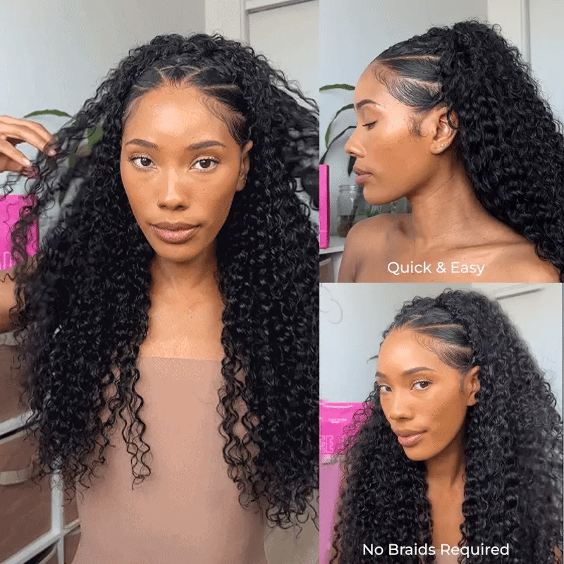 Water Wave Half Wig Invisible Hairline Beginner Friendly