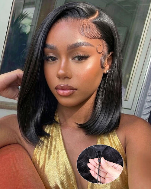 13x4 Bob Wig Lace Front Wigs Pre Plucked with Baby Hair 180% Density Short Bob Wigs