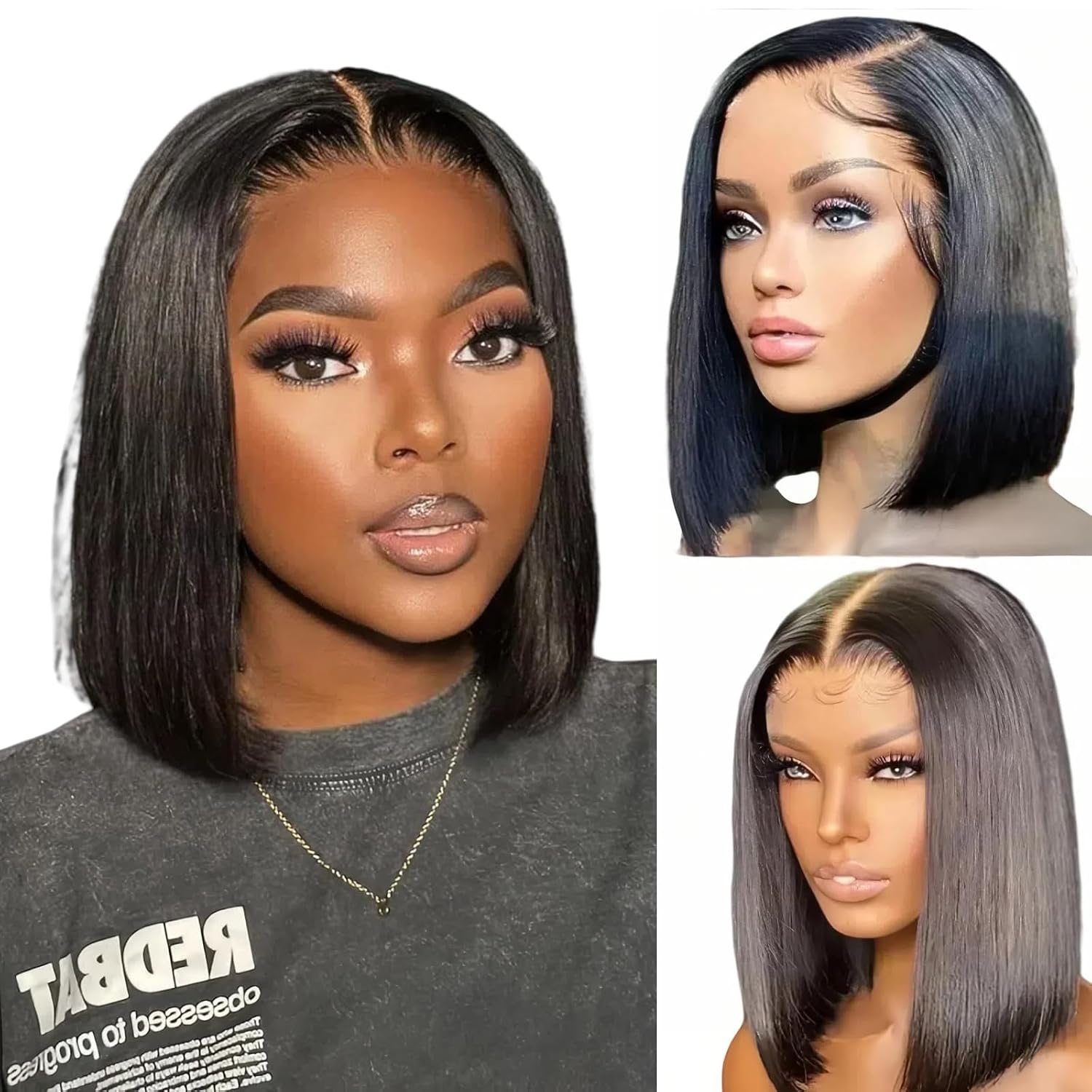 Wear and Go Glueless Bob Wig Human Hair Pre Plucked Pre Cut 4x4 HD Transparent Lace Front Wigs