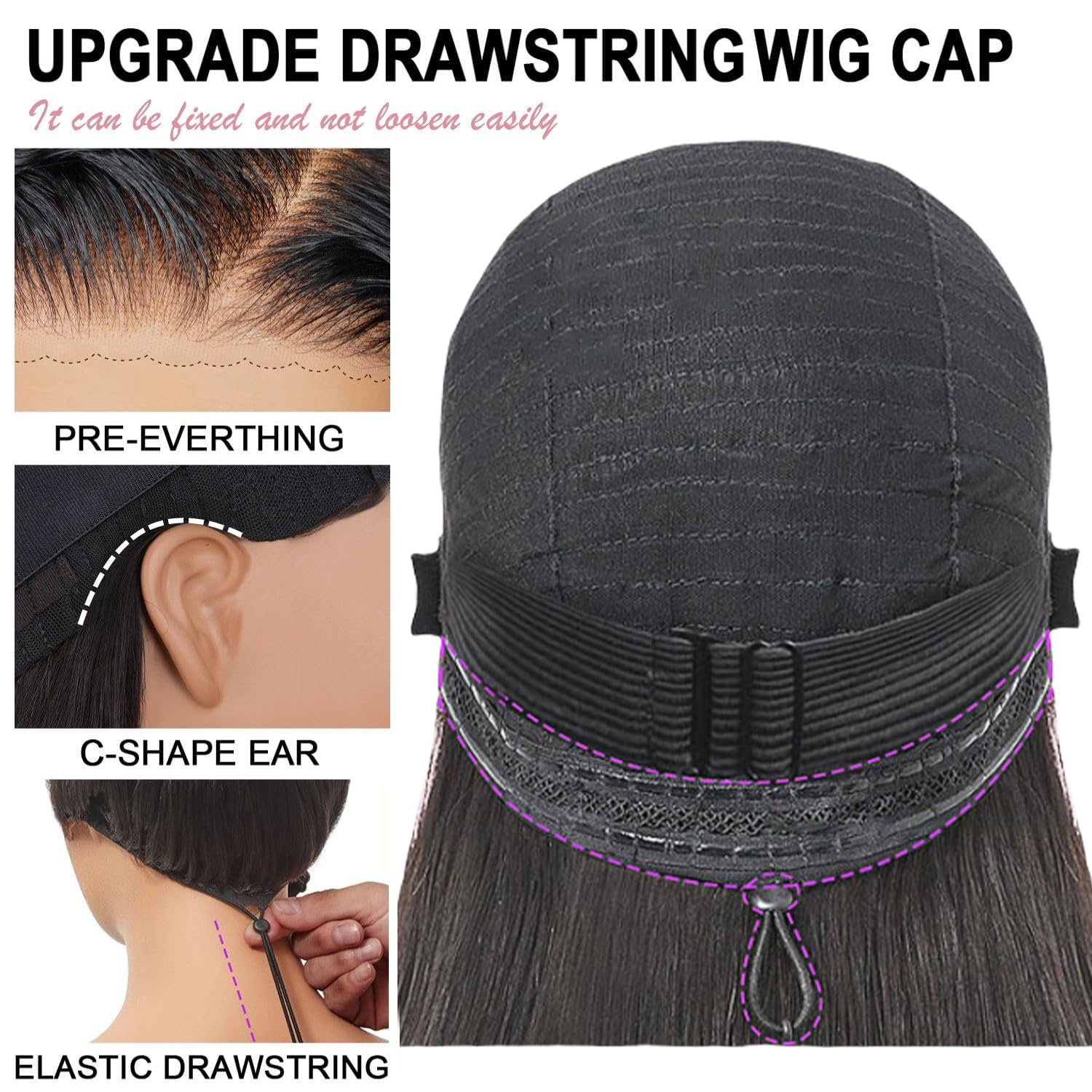 4x4 HD Glueless Lace Front Human Hair Wig Silk Straight Wear and go Wig