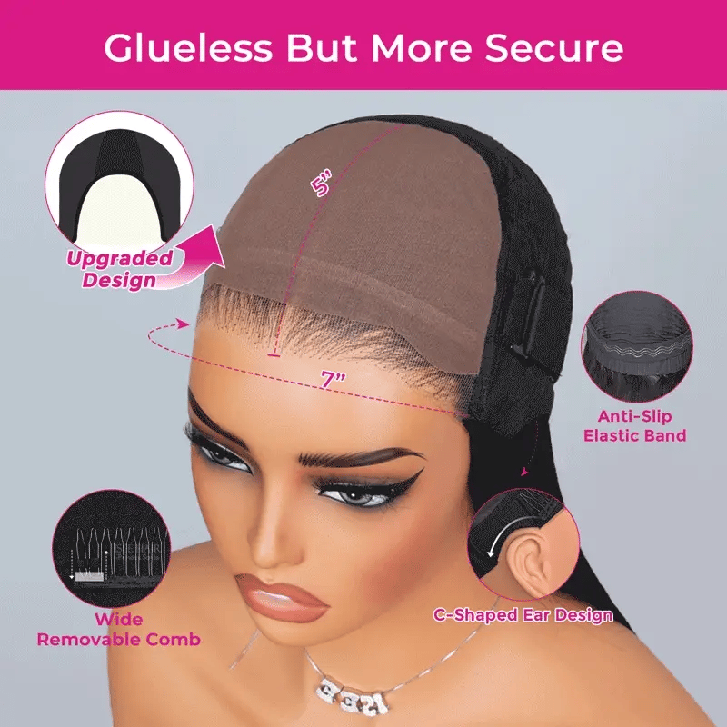 Water Wave Wear Go Glueless Lace Closure Bob Wigs Pre Plucked HD Lace Wig with Natural Hairline