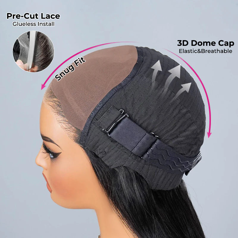 Water Wave Wear Go Glueless Lace Closure Bob Wigs Pre Plucked HD Lace Wig with Natural Hairline