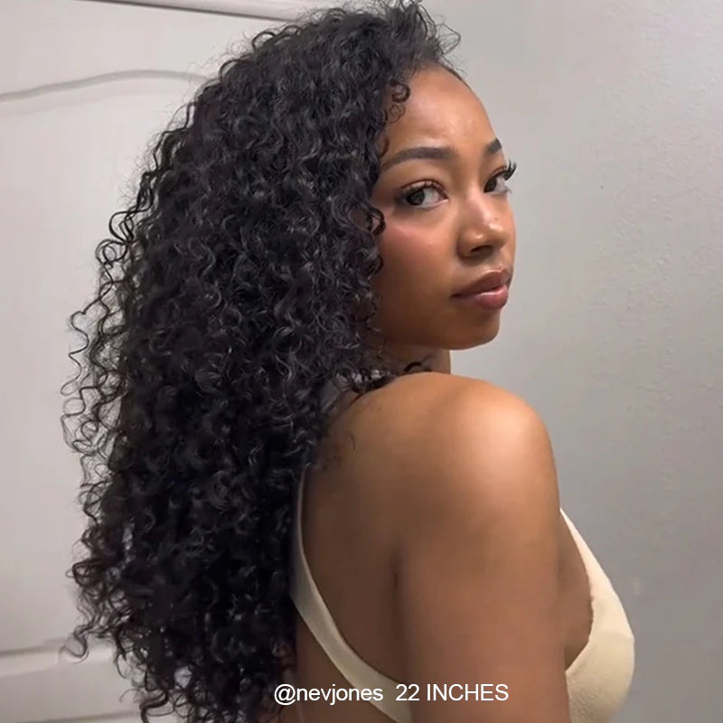 Water Wave Half Wig Invisible Hairline Beginner Friendly
