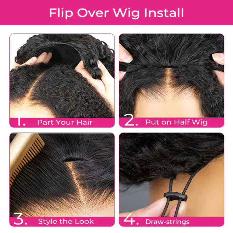 Water Wave Half Wig Invisible Hairline Beginner Friendly