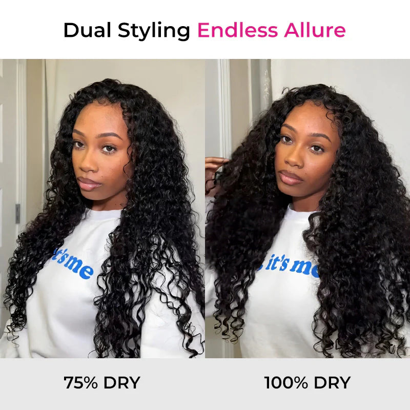 Water Wave Half Wig Invisible Hairline Beginner Friendly