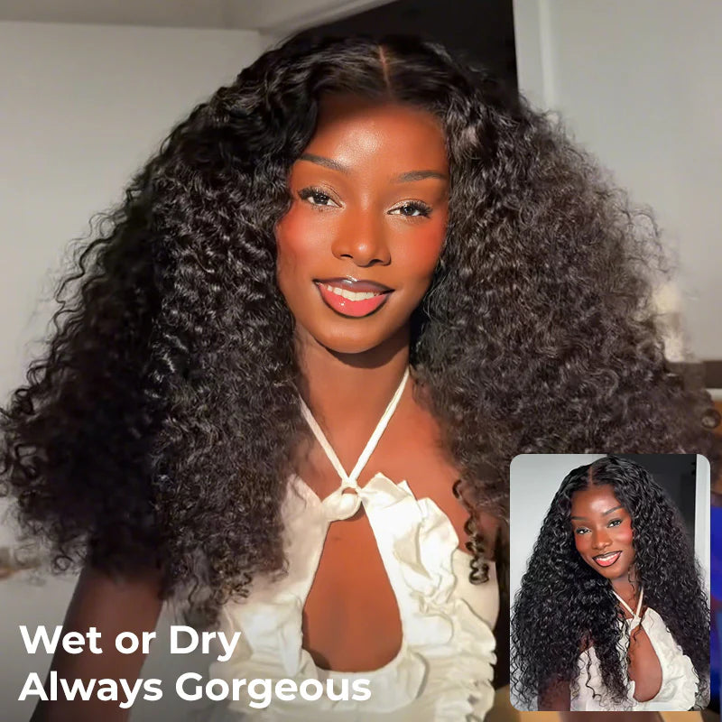M-Cap 9x6 Burmese Curly Wear Go Glueless 250% Density Drawstring Wig Pre-Cut Lace Beginner Friendly
