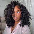 Burmese Curly Half Wig InvisiFit Strap Human Hair Wear Go Glueless Wig for Beginners