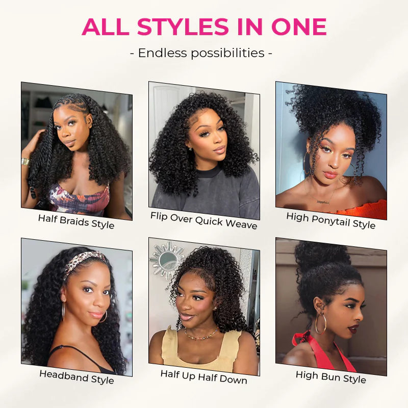 Water Wave Half Wig Invisible Hairline Beginner Friendly