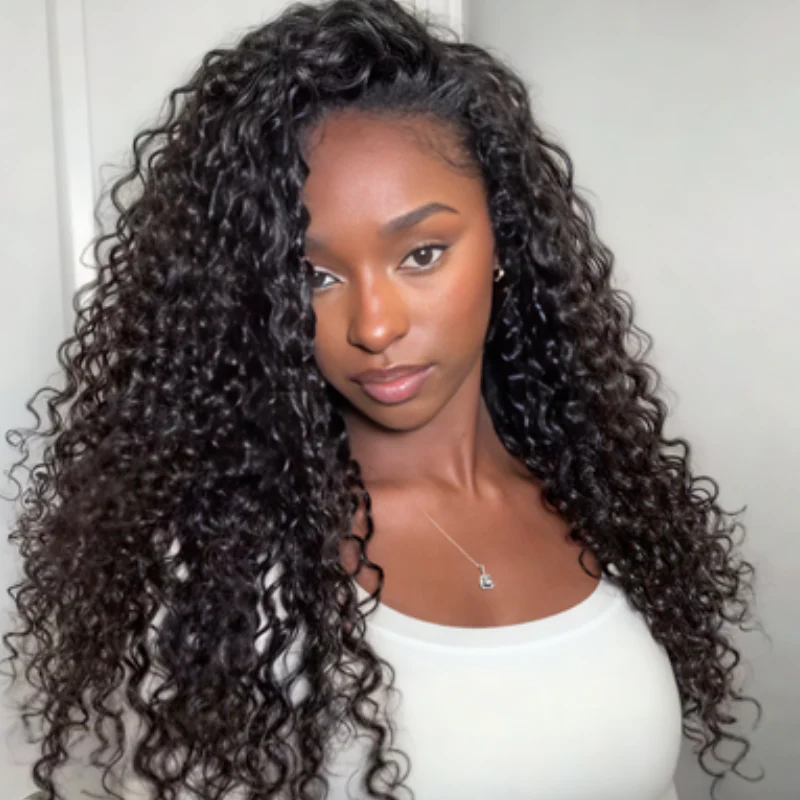Water Wave Half Wig Invisible Hairline Beginner Friendly